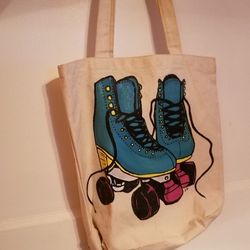 Hand Crafted/Painted Roller Skate Tote Bag 