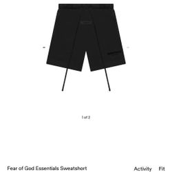 Essential Fear Of God Strech Limo Shorts LARGE $60