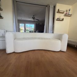 Hugger Curved Boucle Sofa 