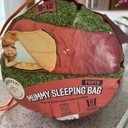 Firefly! Outdoor Gear Youth Mummy Sleeping Bag - Red/Orange