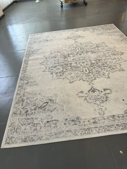 8’ x 10’ Versatile Vintage Gray/ivory Medallion Area Rug