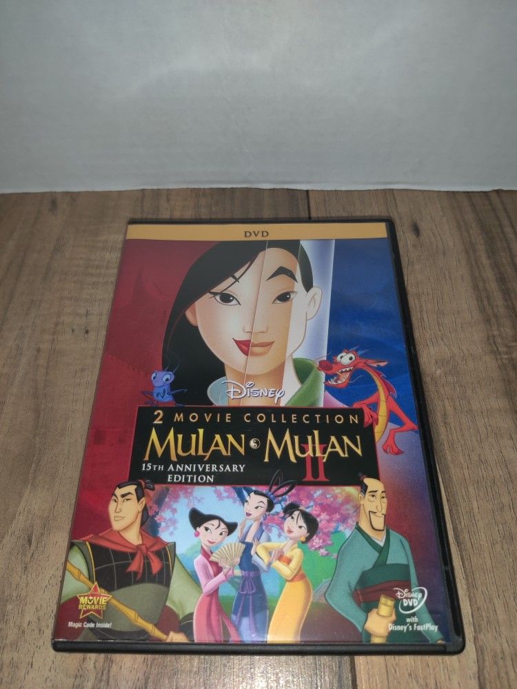 Mulan / Mulan II: 2-Movie Collection (DVD) 15th Anniversary Edition. Packaging has some wear from age and use. Sold as is.