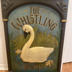 Whistling Swan Hand Painted Vintage Art