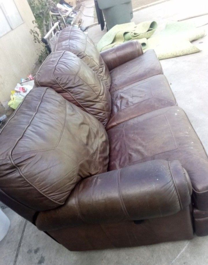 Reclining Leather Couch