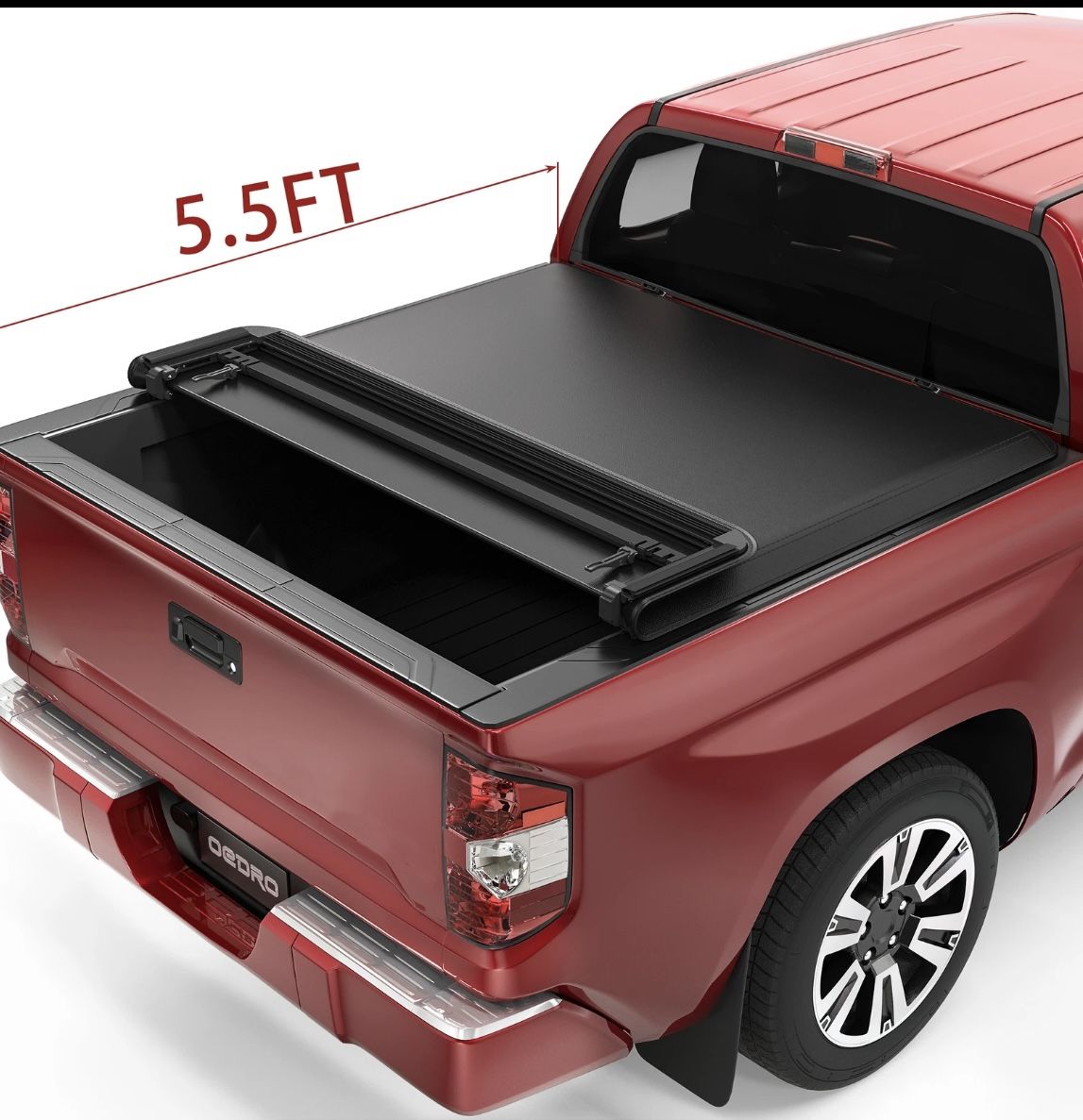 5.5ft Soft 4-Fold Tonneau Cover Truck Bed /Lamp