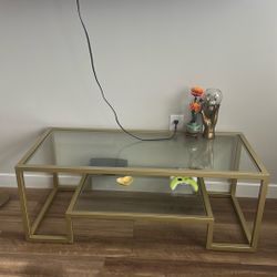 Gold Glass Coffee Table