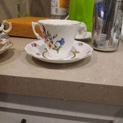 Colclough Bone China Cup Saucer 