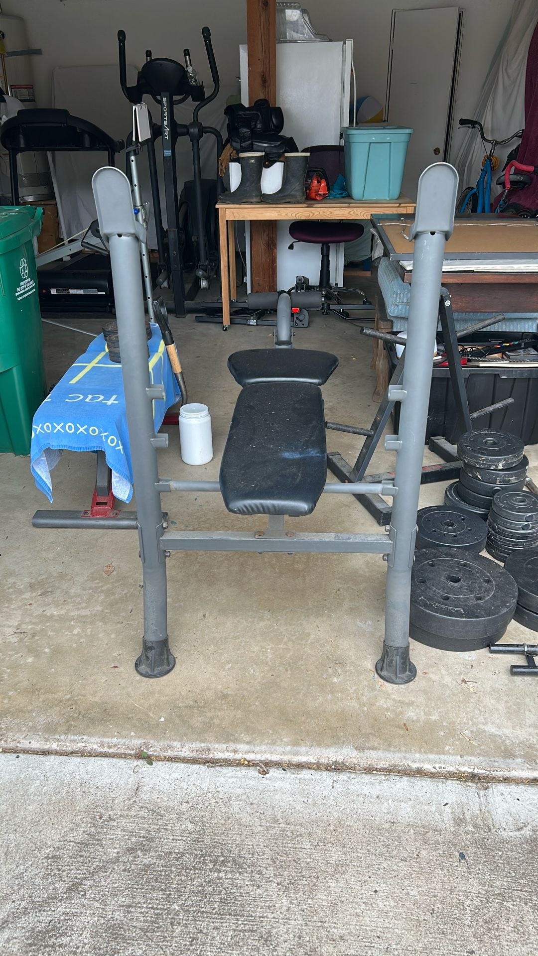 Weight Set, Weight Stand & Adjustable Bench