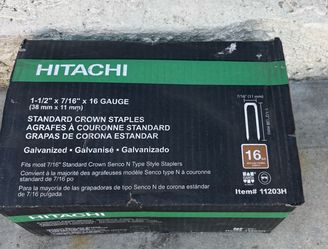 Hitachi 11203H 7/16 16-Gauge Electro-Galvanized Crown Staples 10000