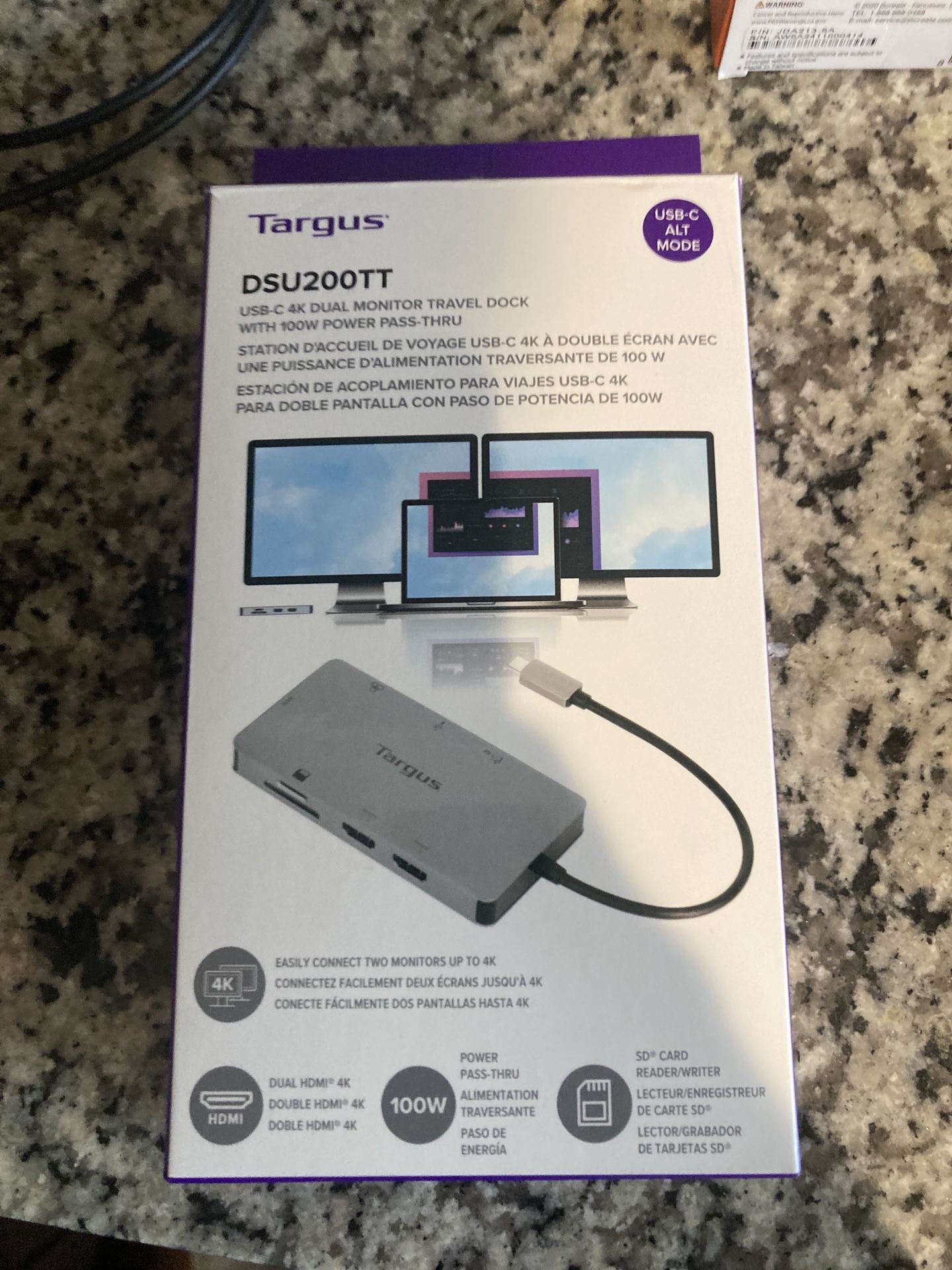 Targus DSU200TT Dual Monitor Travel Dock