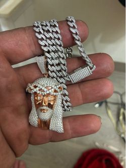 24” 925 Cuban and pendant