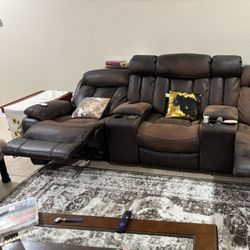 Sectional Sofa With 3 Recliners - 2 Power