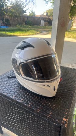White Full-Face Motorcycle Helmet