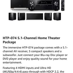 Pioneer HTP-074 5.1 Channel Surround Sound Home Theater Package w/ Subwoofer