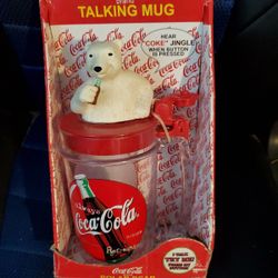 1998 Vintage Coca Cola Singing Drinking Mug Sings Coca Cola Jingle Tune Unopened Sealed Located In Palm Springs Ca 