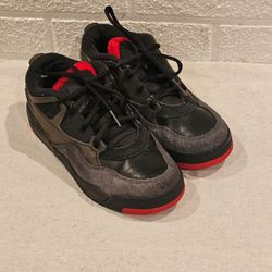Boys Nike Air Jordan 4 RM Retro Basketball Shoes FQ7936-060 Black Gray Red Size 2.5Y