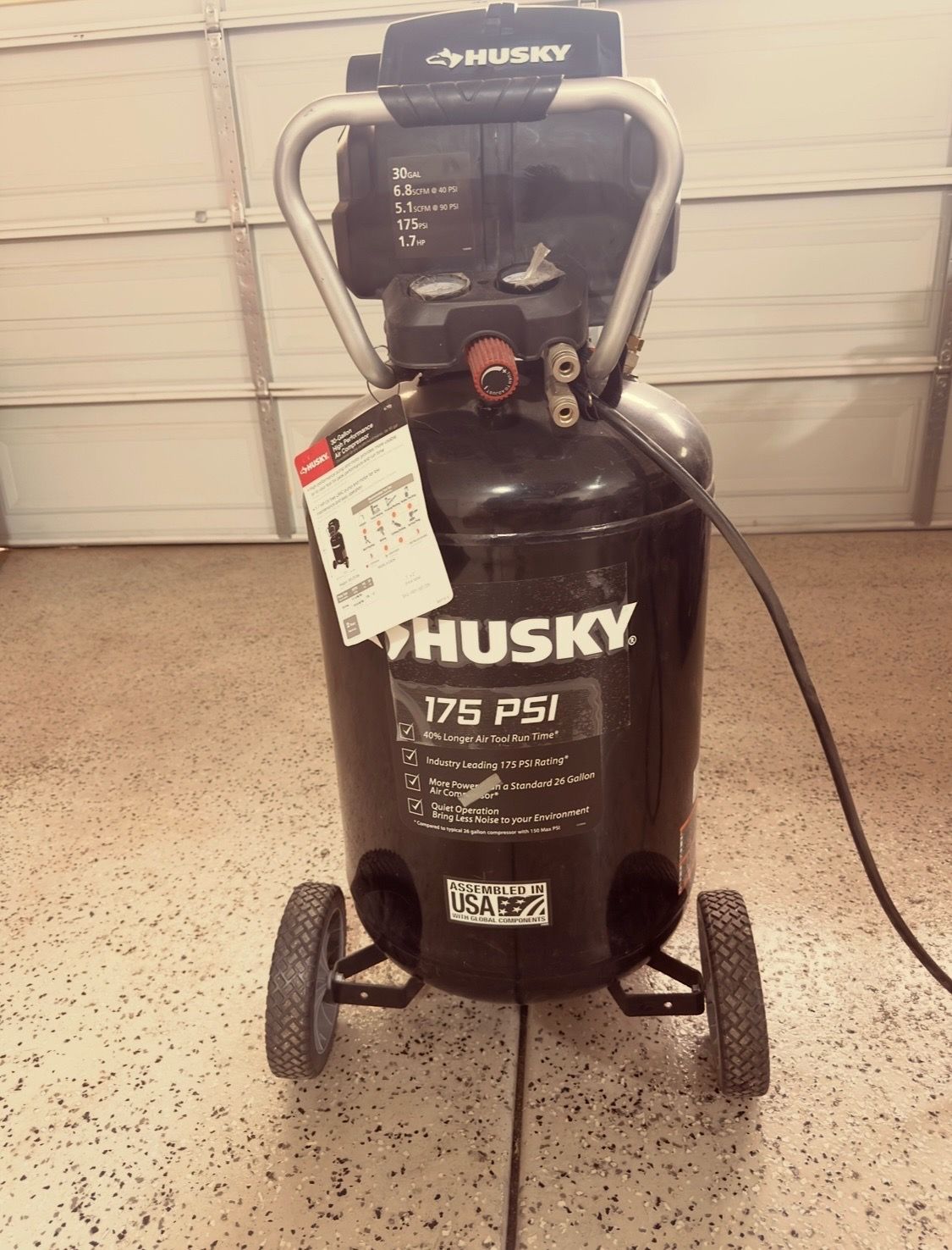 Husky 30 gallon air compressor
