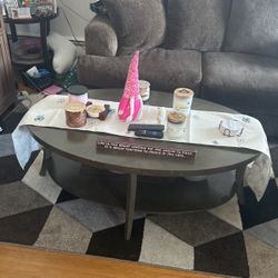 Coffee Table. Oval Brown