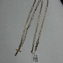 Gold Chain With Cross Pendant 
