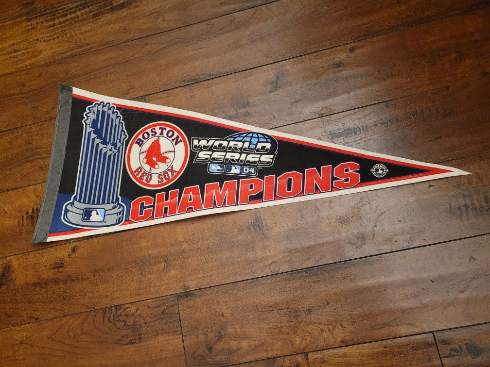 2004 Boston Red Sox World Series Champions Pennant Blue Strip