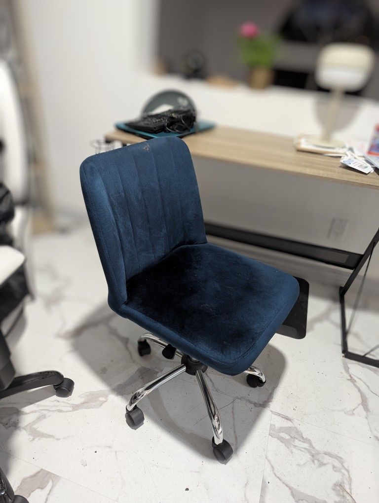 Blue Velvet Office Chair
