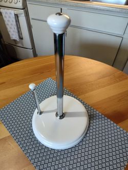 Stainless Steel and Ceramic Paper Towel Holder
