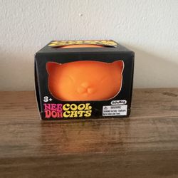 Schylling Nee Doh Cool Cats Orange Tear-Resistant Squeeze Ball 