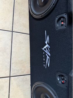 skar audio 12 inch subs and box