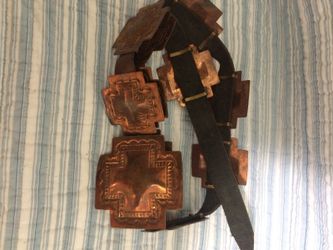 Brown hand made copper belt