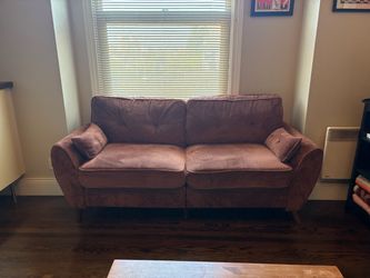 Rosey Brown-Red Fabric 3-Seat Sofa