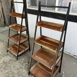 Pair Of Ladder Bookshelves