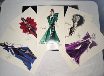 Bob Mackie Barbie Fashion Illustration Print Set