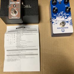 2 Guitar Effects Pedals, Ocean Verb Mini And Walrus Audio Mayflower Overdrive