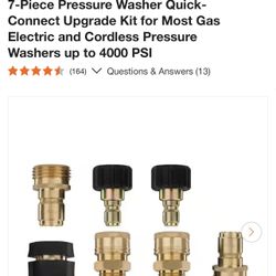 RYOBI 7-Piece Pressure Washer Quick-Connect Upgrade Kit for Most Gas Electric and Cordless Pressure Washers up to 4000 PSI 