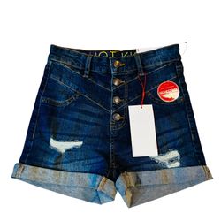 Hot Kiss Women's Juniors Size 3 High Rise Denim Shorts