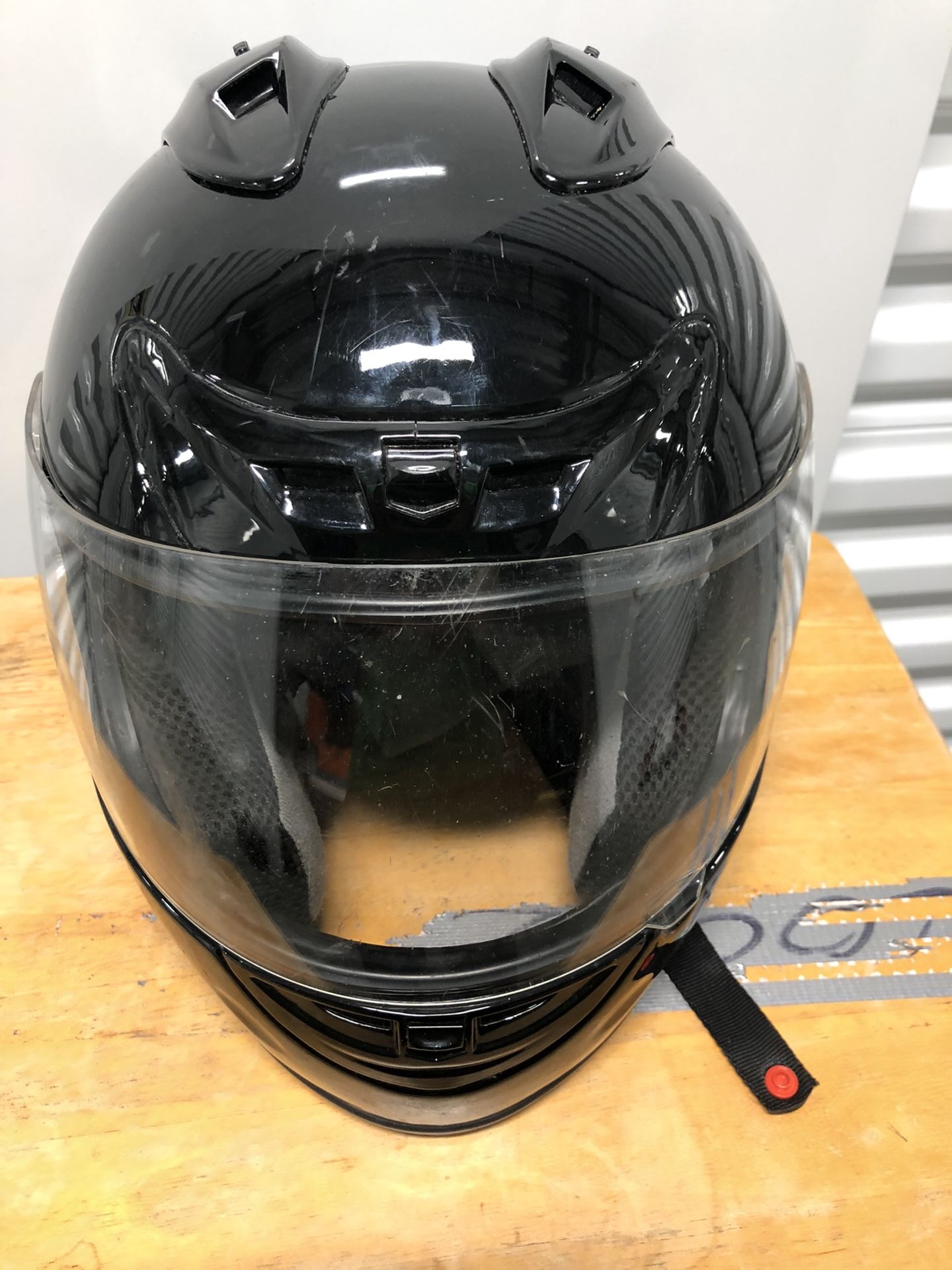 Fuel Full Face Motorcycle Helmet Flip Shield Gloss Black Medium FF001