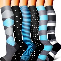Compression Socks Women 15-20mmhg-Best for Running,Cycling,Sports,Flight Travel,Hiking and Pregnancy
