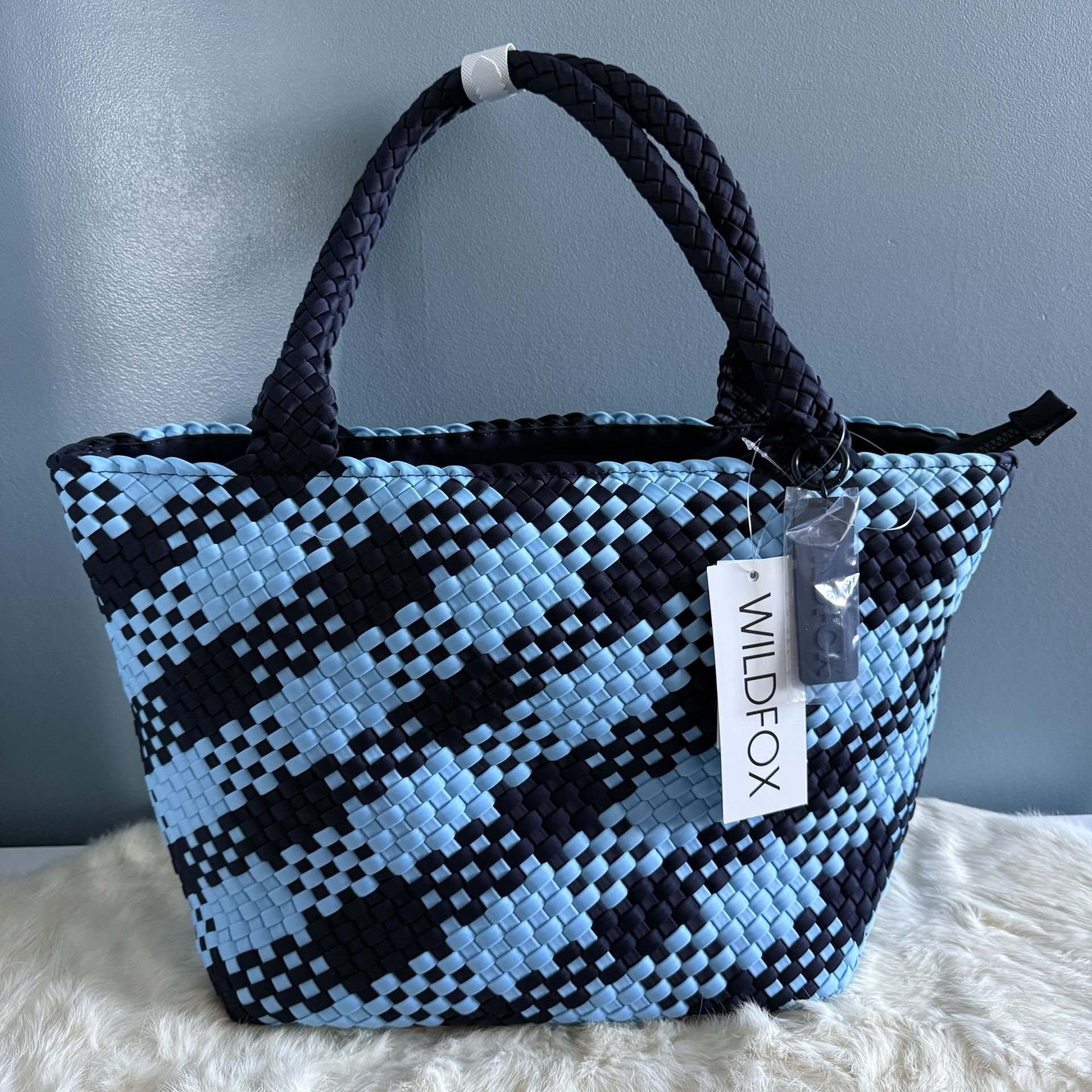 WildFox Large Navy Woven Tote Bag