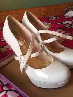 White high heels
