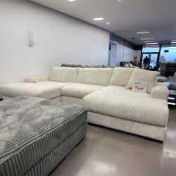LİNDYN IVORY DOUBLE CHAISE SECTIONAL