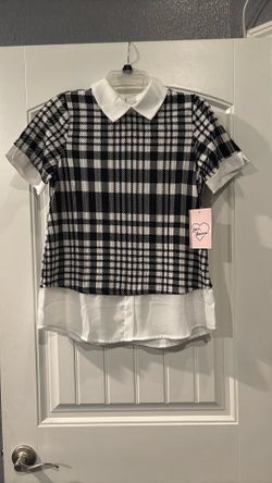 /2 New Blouse s Checker medium // Bow Sweater Large 20.00 For Both