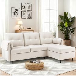 Convertible Sectional Couch, 79" 3 Seat L Shaped