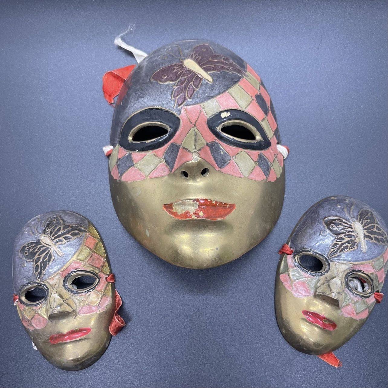 Vintage Brass Butterfly Wall Decor Masks