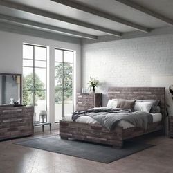 Brand New 4PC Dark Oak Bedroom Set