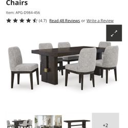 Ashley Burkhaus Extendable Dining Table And 6 Chairs 