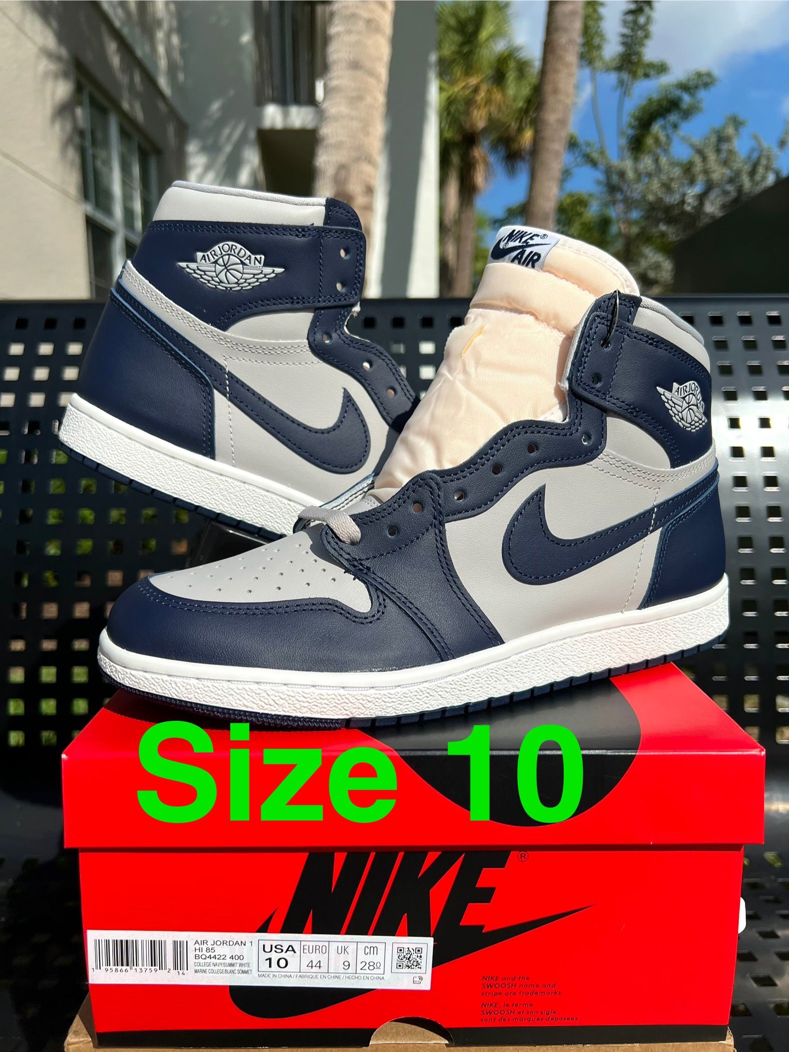 Jordan 1 High 85 Navy Bred Size 10 Travis Fragment