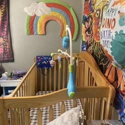 Wooden Baby Crib With Sliding Drawers Underneath