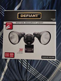Defiant Hardwired Outdoor Motion Security Light 2-Light Black PAR38 Wall Mount
