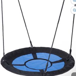 ZenSports 40" Kids Saucer Tree Swing Web Swing – Adjustable Backyard Outdoor Max 440lbs, Blue