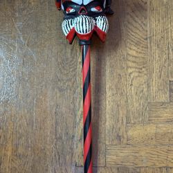 Krazed Jester Cane -Staff Harley -Black Red Costume Halloween Cosplay Adult Teen